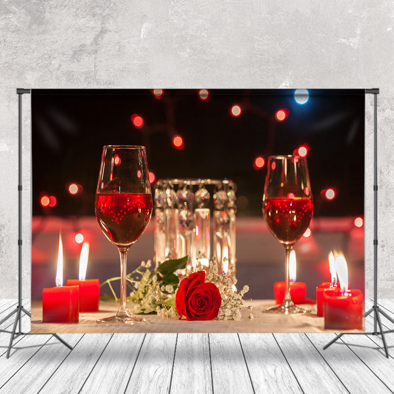 Aperturee - Candlelight Dinner Rose Bokeh Valentines Day Backdrop