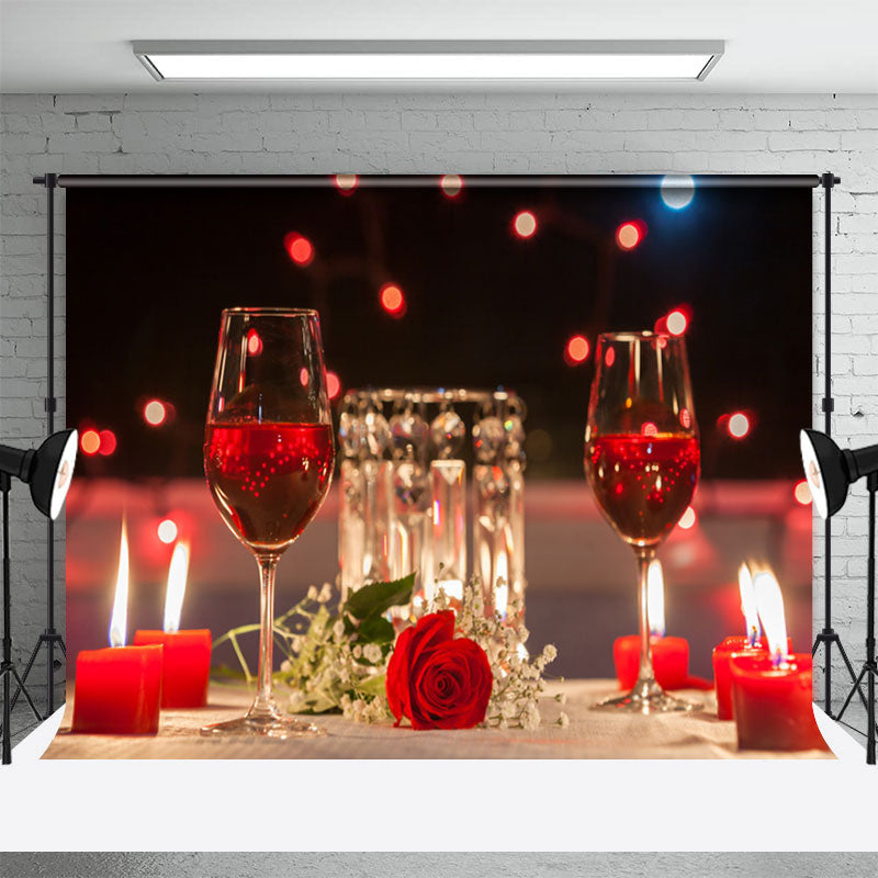 Aperturee - Candlelight Dinner Rose Bokeh Valentines Day Backdrop