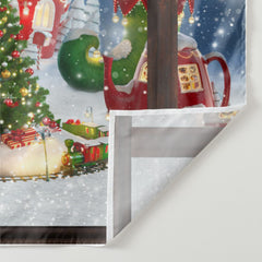 Aperturee - Candy Cabin Out Wood Window Christmas Backdrop