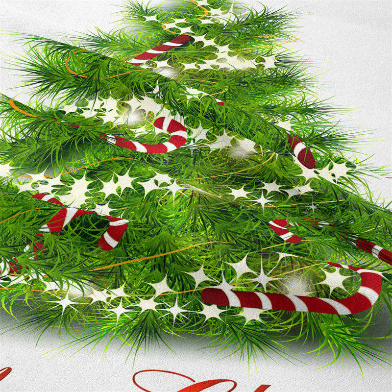 Aperturee - Candy Cane Glitter Star Christmas Tree Wall Tapestry