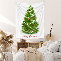 Aperturee - Candy Cane Glitter Star Christmas Tree Wall Tapestry