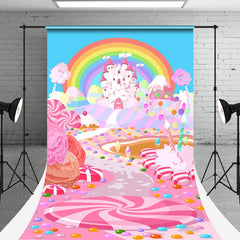 Aperturee - Candy Land Castle Rainbow Photograph Sweep Backdrop