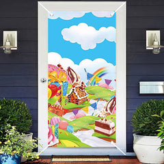 Aperturee - Candy Land Dessert Sky Rainbow Birthday Door Cover