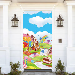 Aperturee - Candy Land Dessert Sky Rainbow Birthday Door Cover