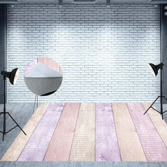 Aperturee - Candy Purple Vertical Photo Wood Rubber Floor Mat