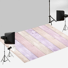 Aperturee - Candy Purple Vertical Photo Wood Rubber Floor Mat