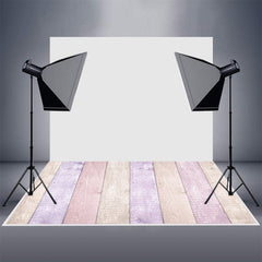 Aperturee - Candy Purple Vertical Photo Wood Rubber Floor Mat