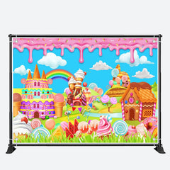 Aperturee - Candyland Sweet Dessert Girls Birthday Backdrop