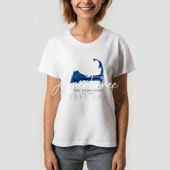 Aperturee - Cape Cod Blue Map Custom Family Reunion T-Shirt