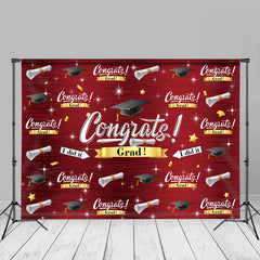 Aperturee - Caps Certificates Stars Red Graduation Photo Backdrop