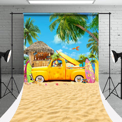 Aperturee - Car Surfboard Sand Beach Bar Summer Sweep Backdrop