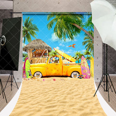 Aperturee - Car Surfboard Sand Beach Bar Summer Sweep Backdrop