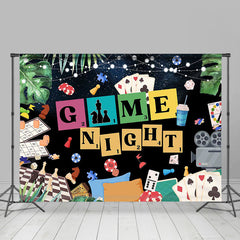 Aperturee - Card Games Green Monstera Lights Dance Backdrop