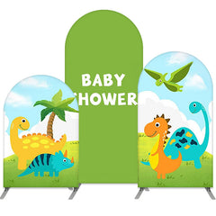 Aperturee Cartoon Dinosaur Theme Baby Shower Arch Backdrop Kit