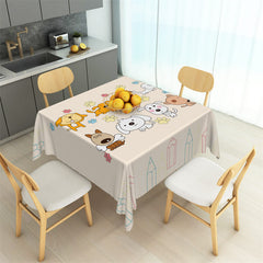 Aperturee - Cartoon Dog Paw Colorful Pencil Lines Tablecloth