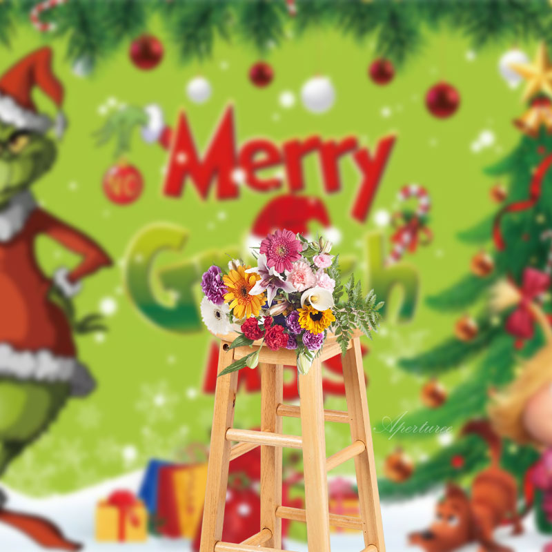 MERRY CHRISTMAS GRINCH TRUCK FLAG SUBLIMATION PRINT