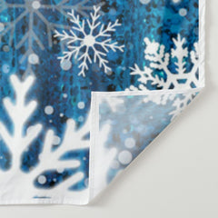 Aperturee - Cartoon Ice Castle Glitter Blue Winter Backdrop