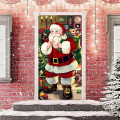 Aperturee - Cartoon Santa Claus Gift Bag Christmas Door Cover