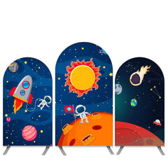 Aperturee Cartoon Universe Space Theme Birthday Arch Backdrop Kit