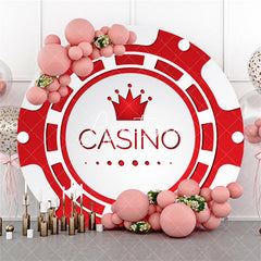 Aperturee Casino Crown Gear Wheel Red White Circle Backdrop