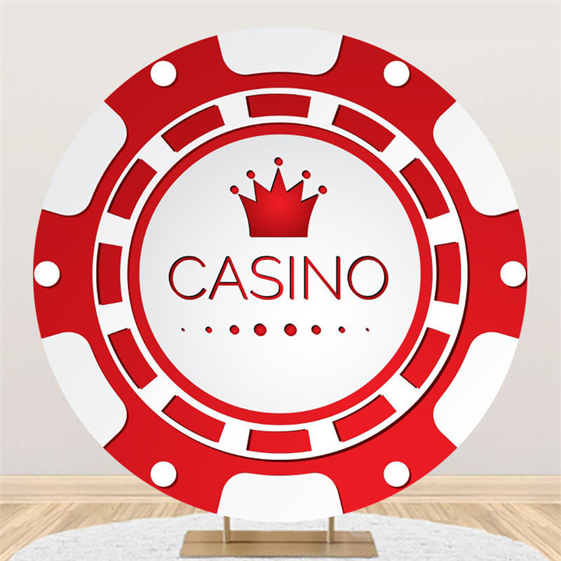 Aperturee Casino Crown Gear Wheel Red White Circle Backdrop