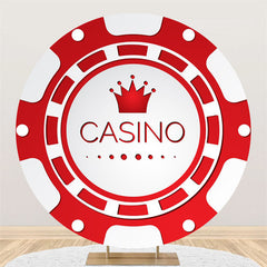 Aperturee Casino Crown Gear Wheel Red White Circle Backdrop