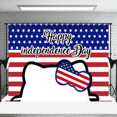 Aperturee - Cat Head Usa Flag Happy Independence Day Backdrop