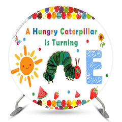 Aperturee Caterpillar Is Turning One Birthday Round Backdrop