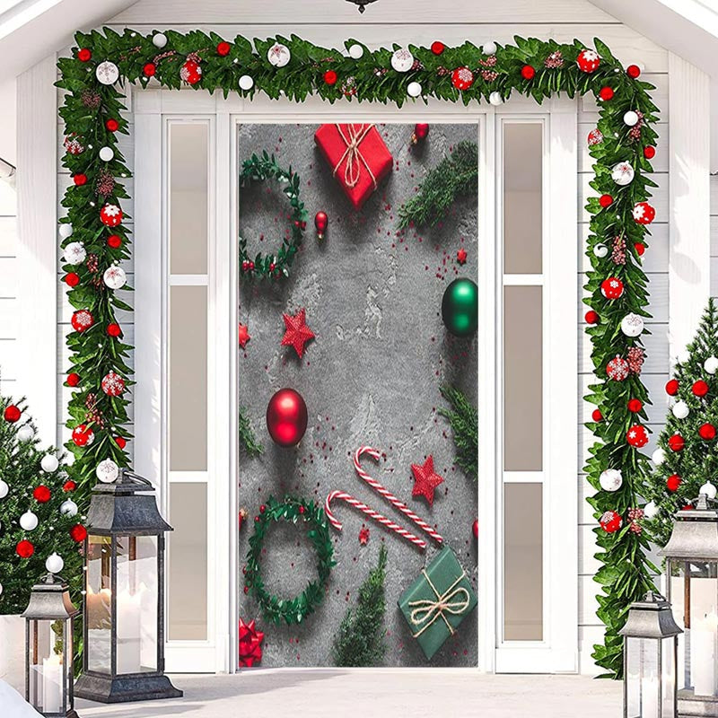 Aperturee - Cement Floor Balls Present Christmas Door Cover