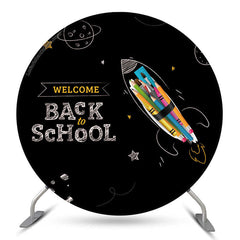 Aperturee Chalk Drawing Round Back to School Backdrop Cover