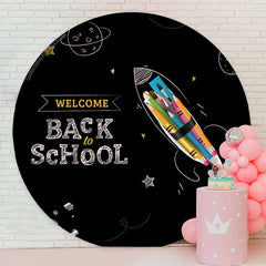 Aperturee - Chalk Drawing Round Back to School Backdrop Cover