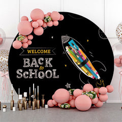 Aperturee Chalk Drawing Round Back to School Backdrop Cover