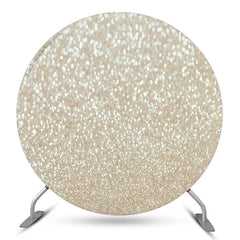 Aperturee Champagne Glitter Bokeh Round Birthday Party Backdrop