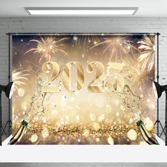 Aperturee - Champagne Gold Blurred Vibe Happy New Year Holiday Backdrop