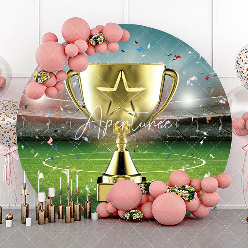 Aperturee - Champion Cup Ribbon Football Stadium Circle Backdrop