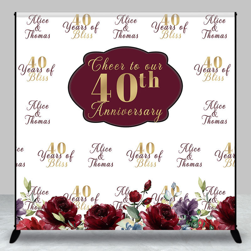 Aperturee - Cheer To 40th Anniversary Custom Repeat Backdrop