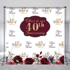 Aperturee - Cheer To 40th Anniversary Custom Repeat Backdrop