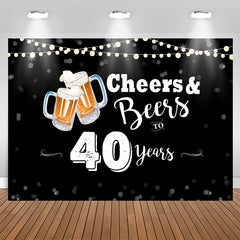 Aperturee - Cheers And Beers To 40 Years Happy Birthday Backdrop