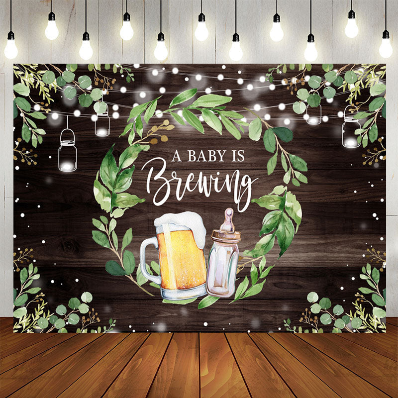 Aperturee - Cheers Beer And Pacifier Wood Baby Shower Backdrop