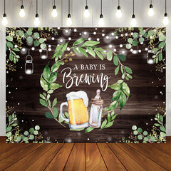 Aperturee - Cheers Beer And Pacifier Wood Baby Shower Backdrop