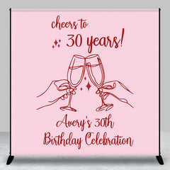 Aperturee - Cheers To 30 Years Custom Name Birthday Backdrop