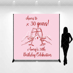 Aperturee - Cheers To 30 Years Custom Name Birthday Backdrop