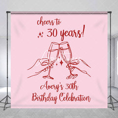 Aperturee - Cheers To 30 Years Custom Name Birthday Backdrop