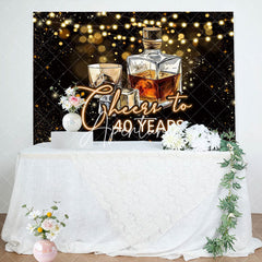 Aperturee - Cheers To 40 Years Wine Glass Birthday Backdrop