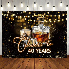 Aperturee - Cheers To 40 Years Wine Glass Birthday Backdrop