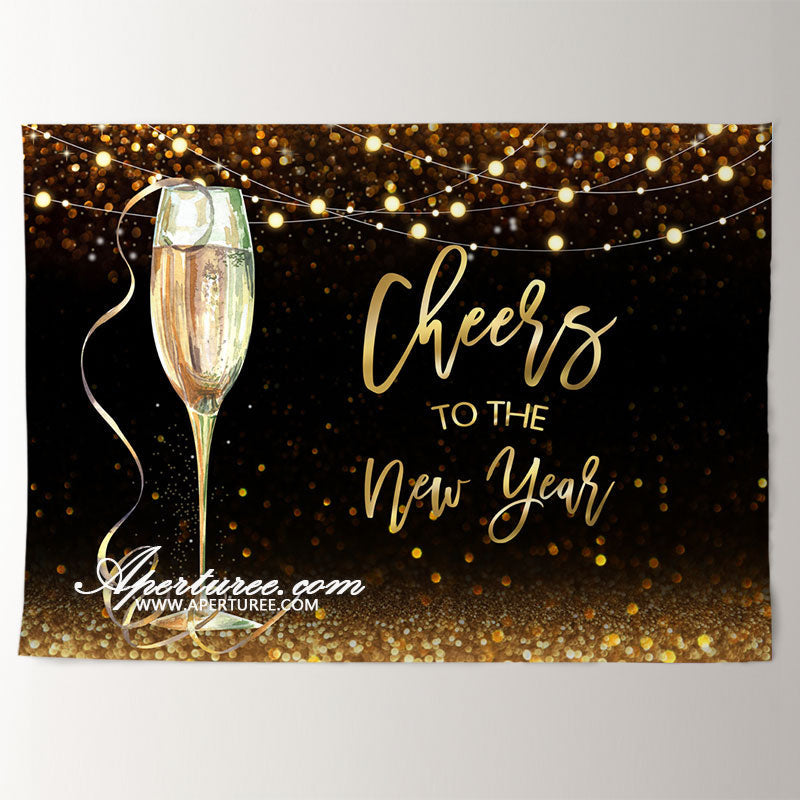 Aperturee - Cheers To The New Year Champagne Adorable Backdrop