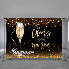 Aperturee - Cheers To The New Year Champagne Adorable Backdrop