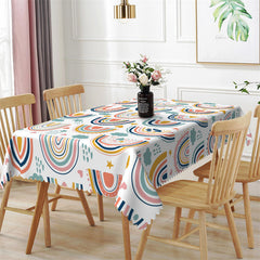 Aperturee - Chic Colorful Rainbow Patterns Rectangle Tablecloth