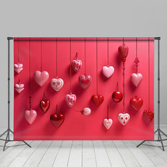 Aperturee - Chic Red Pink Various Heart Valentines Day Backdrop