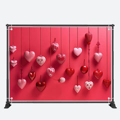 Aperturee - Chic Red Pink Various Heart Valentines Day Backdrop